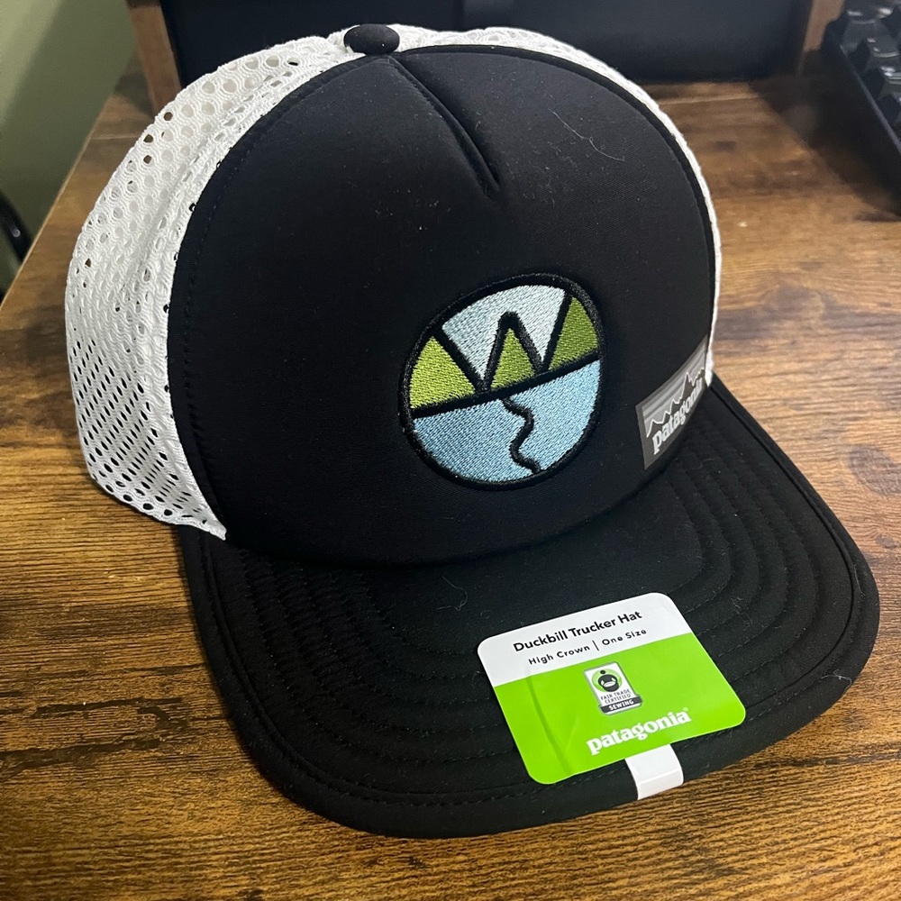 Patagonia Black and White Trucker Hat
